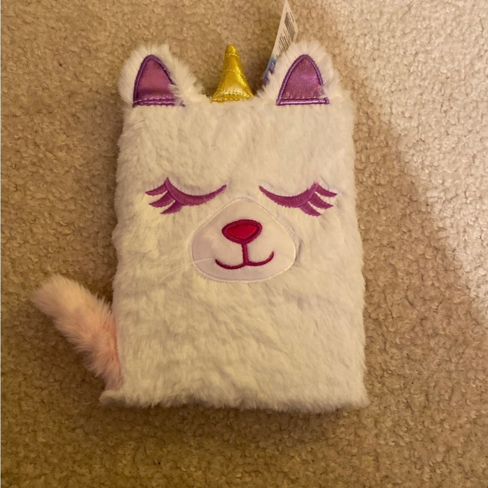 Rainbow Dreams Soft Fuzzy Color Character Journal UNICORN KITTY